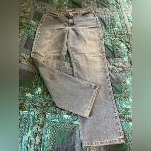 Lee Distressed Straight Leg Blue Jeans Women's Size 14 Medium
